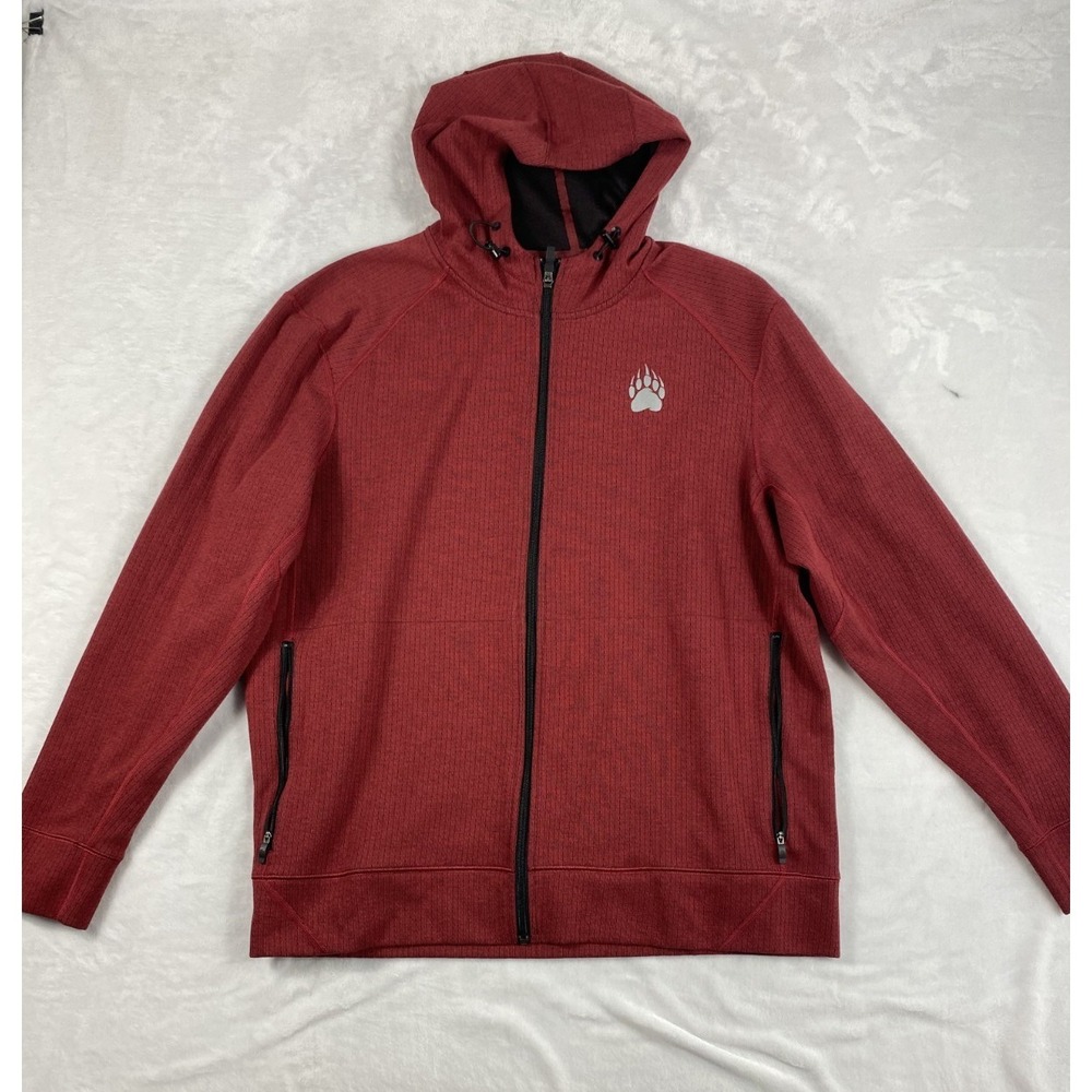 Alaskan Hardgear Duluth Trading Sweatshirt Jacket Men's XL Red Hooded Full Zip